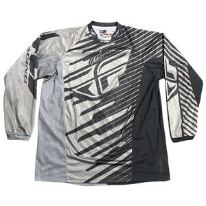 FLY RACING men's black and grey kinetic shock racing jersey, 2XL.